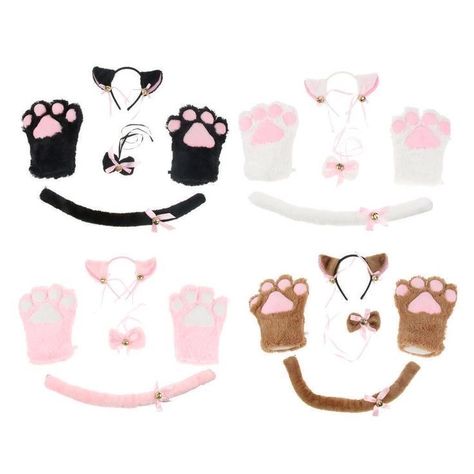 Paws Gloves, Costume Party Decorations, Paw Party, Paw Gloves, Beaded Jewelry Pattern, Cat Cosplay, Suit Cosplay, Fancy Costumes, Cat Tail