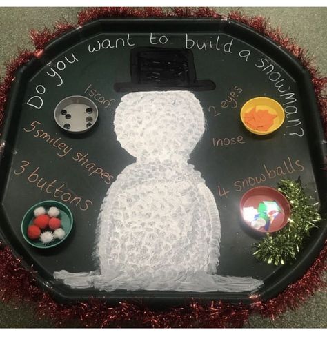 Christmas Activities Tuff Tray, Eyfs Xmas Crafts, Christmas Theme Crafts Preschool, Christmas Theme Tuff Tray, The Snowman Eyfs, Christmas Craft Early Years, Christmas Crafts For Early Years, Christmas Crafts Eyfs Kids, Christmas Malleable Eyfs