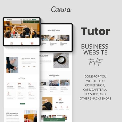 Unique teacher website template for tutors and educators. Create a professional website to showcase your skills and experience, and attract new. #Tutoring_Website_Design #Canva_Website_Template #Teacher_Website_Design #Webpage_Design_Inspiration Tutoring Website Design, Canva Website Template, Teacher Website Design, Webpage Design Inspiration, Tutor Website, Website Canva, Teaching Business, Reading Tutoring, One Page Website