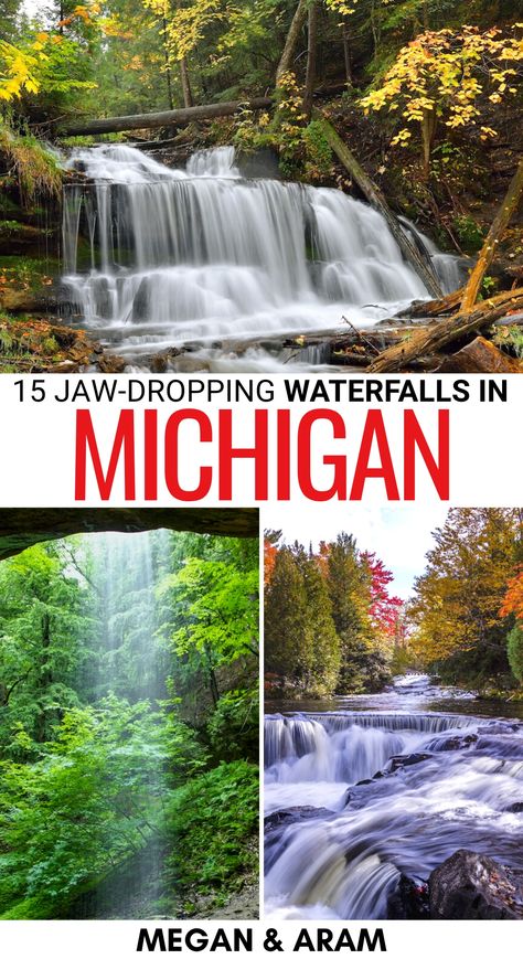 Crystal Falls Michigan, Michigan Itinerary, Hiking In Michigan, Usa Waterfalls, Fennville Michigan, Michigan Hiking, Things To Do In Michigan, Michigan Bucket List, Michigan Waterfalls