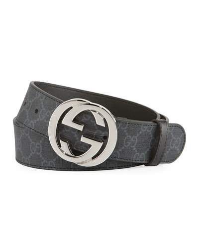 GUCCI GG SUPREME BELT WITH G BUCKLE. #gucci # Goyard Belt, Mens Gucci Belt, Gucci Mens, Mens Belt, Gucci Brand, Luxury Belts, Men's Belts, Mens Fashion Smart, Louis Vuitton Belt