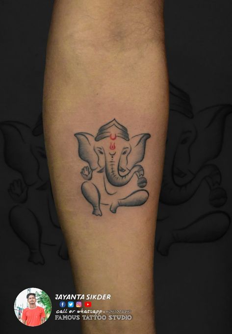 Small Ganesha Tattoo Design, Ganesh Tattoo Design For Men, Ganpati Bappa Tattoo Design, Ganesh Ji Tattoo, Ganpati Tattoo Designs, Bappa Tattoo, Ganesh Tattoo Design, Ganpati Tattoo, Ganesha Tattoo Design