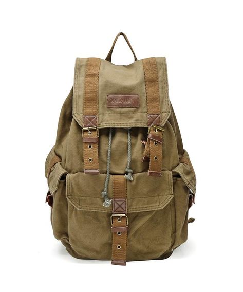 Luggage & Travel Gear, Backpacks, 21101 Specially High Density Thick Canvas Backpack Rucksack - Army Green L - C111BW5Z1JT   #Luggage #TravelGear  #Fashion #Bags #Handbags #Style #Backpacks Green Canvas Backpack, Mochila Jeans, Canvas Rucksack, Green Backpacks, Bags Online Shopping, Rucksack Bag, Backpack Reviews, Dslr Cameras, Vintage Canvas