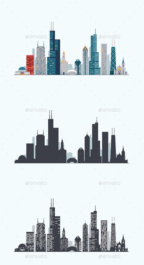 Chicago Skyline Drawing, Chicago Skyline Tattoo, Chicago Skyline Art, Skyline Tattoo, Skyline Drawing, معرض فني, Skyline Artwork, Brandon Boyd, Skyline Painting