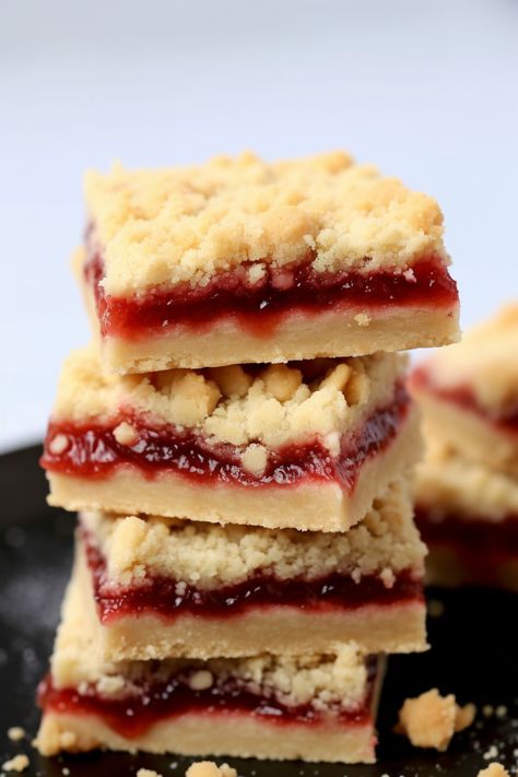 Jam Shortbread Bars Jam Squares, Holiday Jam, Strawberry Crumb Bars, Cookies Shortbread, Jam Bars, Crumb Bars, Desserts Christmas, Pecan Bars, Shortbread Bars