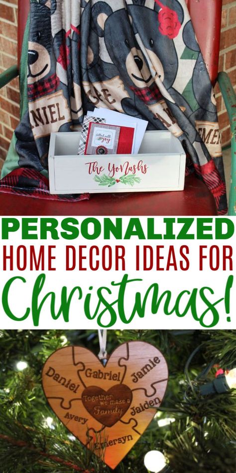 Decor Ideas For Christmas, Personalization Mall, Personalized Home Decor, Wood Centerpieces, Christmas Look, Family Ornaments, Ideas For Christmas, Christmas Activities For Kids, Family Ornament