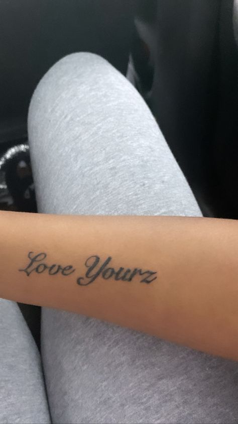 Michelle Tattoo Ideas, J Cole Tattoo Lyrics, Love Yourz J Cole Tattoo Forearm, Tattoos From Songs, Small Pretty Tattoos For Women, Rod Wave Tattoo Ideas, Song Inspired Tattoos, Jcole Tattoo Ideas, Song Tattoos Ideas