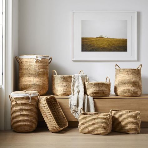 Woven Seagrass Baskets | West Elm Brooklyn Bedroom, Wood Stacking, Stacking Storage, Seagrass Baskets, Pool Chaise, Comfortable Sectional, Oversized Furniture, Florida Homes, Backyard Furniture