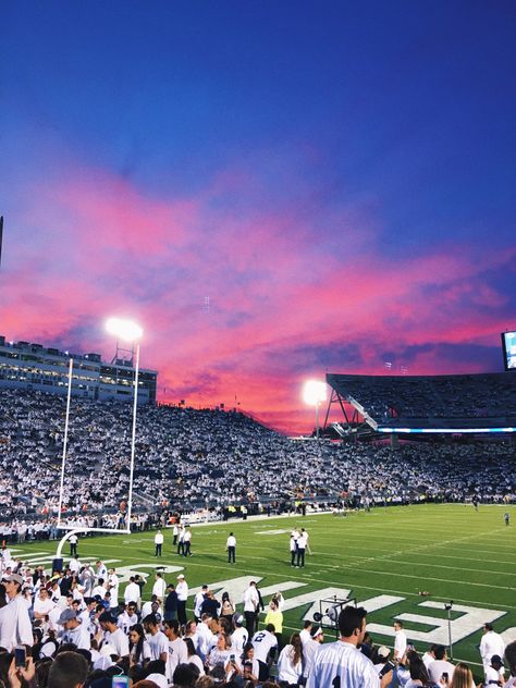 Penn State | PSU | Football | Big 10 | We Are | State College | Aesthetic | College | University | Sunset | Pretty Sky | Good Vibes | White Out State School Aesthetic, Penn State Football Aesthetic, Penn State College Aesthetic, Big School Aesthetic, Penn State Campus, Penn State University Aesthetic, Penn State Aesthetic, Happy Valley Penn State, College Football Aesthetic