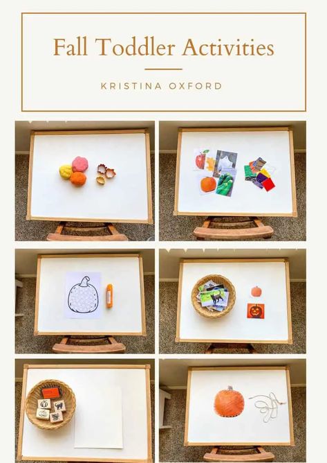 Easy Montessori inspired Fall shelf activities for your toddler using stuff you probably already have at home. Fall Toddler Montessori Activities, One Year Montessori Activities, Fall Activities For One Year Olds, Autumn Montessori Activities, Outdoor Fall Activities For Toddlers, Fall Montessori Activities, Toddler Fall Activities, Montessori Fall Activities, Fall Toddler Activities