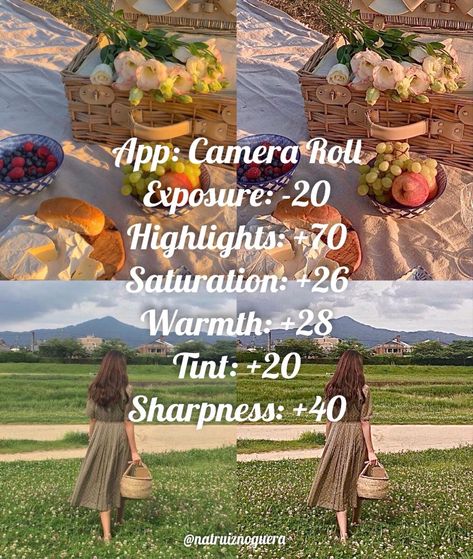 Filters For Outside Pics, Cream Filter Camera Roll, Picture Edit Camera Roll, Photos Filters Ideas, Nature Filter Camera Roll, Book Aesthetic Filter, Fantasy Filter Camera Roll, Filters For Iphone Camera, Editing Photos On Iphone Camera Roll