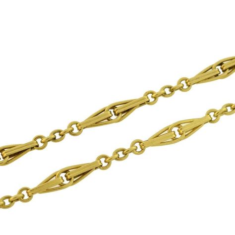 For Sale on 1stDibs - An absolutely exquisite gold chain from the late Victorian (ca1900) era! Extremely generous in length and heavy in weight, the chain is comprised of ornate Gold Link Chain Necklace, French Yellow, Gold Link Chain, Gold Link, Link Chain Necklace, Chain Link Necklace, Link Chain, Gold Chain, Chains Necklace