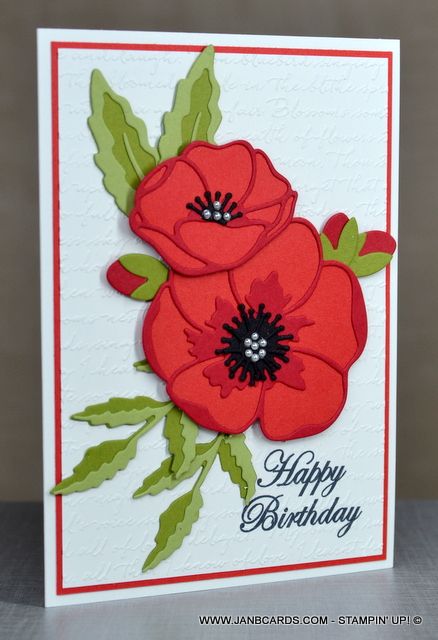 Poppy Moments Stampin Up Cards, Stampin Up Poppy Moments Dies, Stampinup Birthday Cards, Painted Poppy, Painted Poppies, Poppy Cards, Peaceful Moments, Card Crafting, Birthday Cards For Women