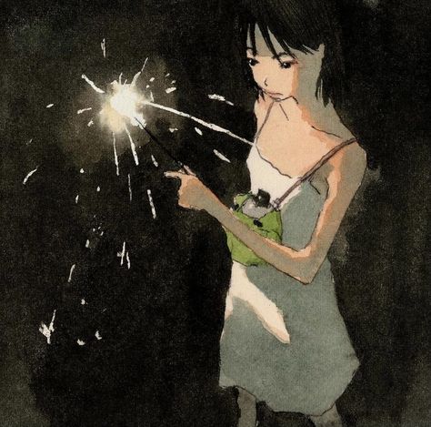 Watercolor Cartoon, Illustration Artwork, Fireworks, A Girl, Instagram