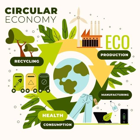 Circular Infographic Design, Circular Economy Infographic, Circular Economy Design, Circularity Design, Circular Economy Illustration, Economy Poster, Circular Infographic, Economy Infographic, Economy Design