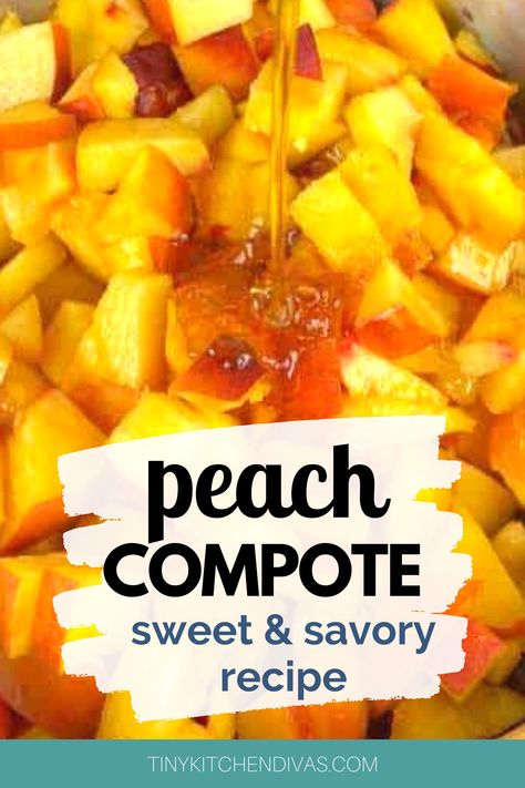 Peach Compote Recipe, Sandwiches Chicken, Peach Compote, Peach Sauce, Spiced Peaches, Holiday Snack, Compote Recipe, Pint Of Ice Cream, Cooking Substitutions