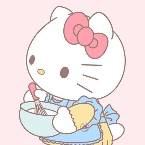 hello kitty with a mixing bowl, mixing some kind of batter Sanrio Matching, Cupcake Princess, Sanrio Danshi, Hello Kitty Imagenes, Sanrio Stuff, Hello Kitty Cartoon, Hello Kitty Art, Sanrio Wallpaper, Hello Kitty My Melody