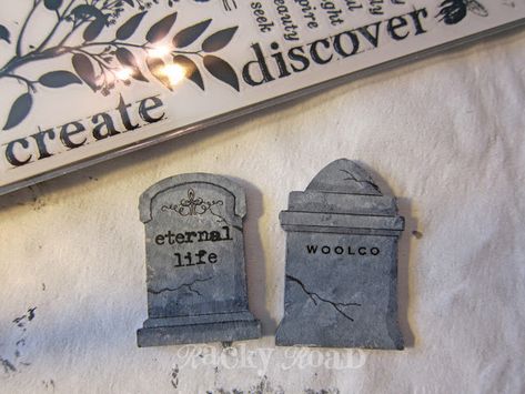 Miniature Tombstones Diy, Halloween Tombstones Diy, Tombstone Diy, Mini Printables, Halloween Tombstones, Future Plans, Rubber Stamping, Kit Homes, Dollar Tree Diy