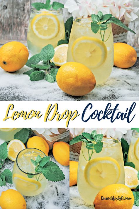 Lemon Drop Cocktail Recipe, Lemon Drop Champagne Punch, Lemon Batch Cocktail, Lemon Drop Cocktail For A Crowd, Lemon Drop Drink Vodka, Yellow Mixed Drinks Alcohol, Lemon Drop Martini Pitcher Recipe, Lemon Drop Drink Recipe, Lemon Crush Cocktail Recipe