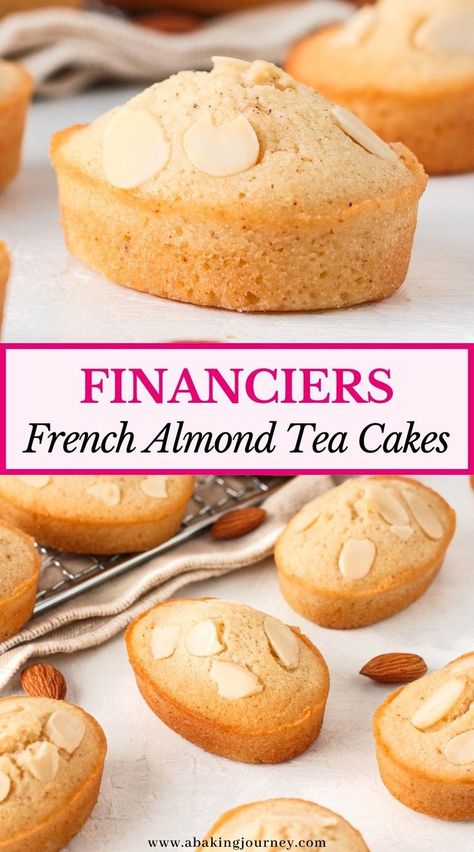 Baking With Tea Recipes, French Afternoon Tea Ideas, Simple Easter Recipes, Tea Pastry Recipes, Financier Cake Recipe, Small Cakes For Afternoon Tea, French Snacks For Kids, Friands Recipe Almond, Easy Afternoon Tea Ideas