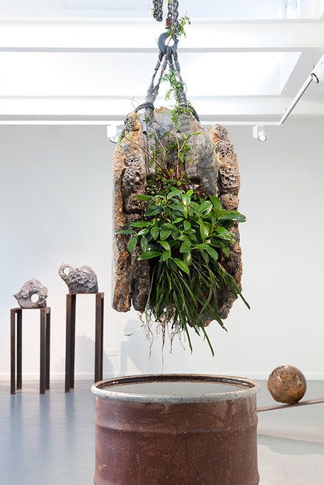 Jamie North: Slidings | Art Installations, Sculpture, Contemporary Art | Scoop.it Jamie North, Green Wall Garden, Sculpture Contemporary Art, Sculpture Contemporary, Plant Installation, Pottery Pots, Australian Plants, Organic Art, Artistic Installation