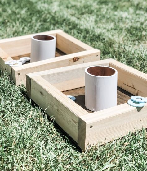 Diy Washer Game, Beanbag Toss Game Diy, Diy Yard Games For Adults Parties, Diy Washers Game, Washer Toss Game Diy, Wood Yard Games, Toss Game Diy, Washer Game, Washer Toss Game