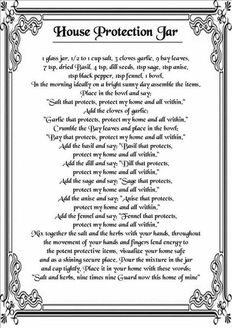 House Protection Jar – Free Printable Spell Page – Witches Of The Craft® House Warding Spell, Secular Witchcraft, Protection Jar, House Protection, Spells For Beginners, Protection Spell, Under Your Spell, Magick Spells, Wiccan Spell Book