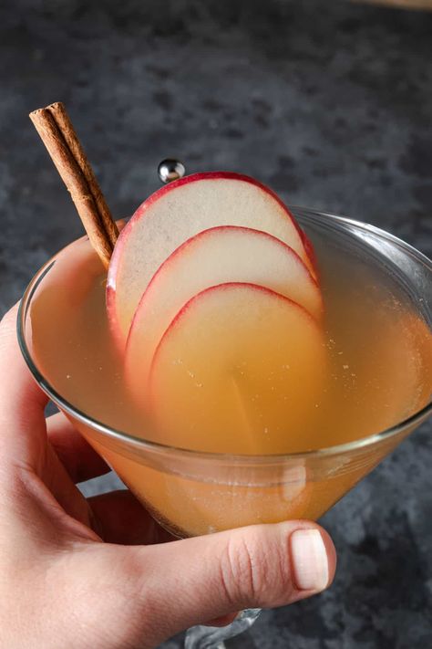 Apple Cider Martini - Mandi of the Mountains Apple Cider Martini, Cider Martini, Pear Martini, Vodka Wine, Sweet Vermouth, Asian Pear, Apple Martini, Fall Cocktails, Angostura Bitters