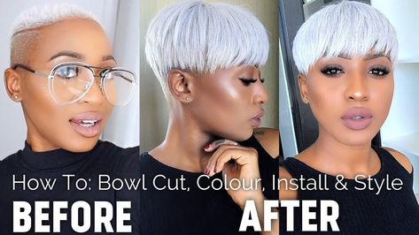 https://www.youtube.com/watch?v=0oAUvgbLk8Q Blonde White Hair, Quick Weave Styles, Short Platinum Blonde Hair, Long Platinum Blonde, Blonde Hair With Roots, Bowl Haircuts, Beauty House, Icy Blonde Hair, Platinum Hair