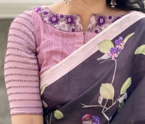 Boatneck Maggam Work Blouse Designs, Boat Neck Front Open Blouse Designs, Color Neck Blouses For Sarees, Boatneck Kurti Designs, Cotton Sarees Blouse Designs, Cotton Blouse Designs Latest Simple, Back Blouse Designs Latest Simple, Boatneck Blouse Designs, Simple And Elegant Blouse Designs