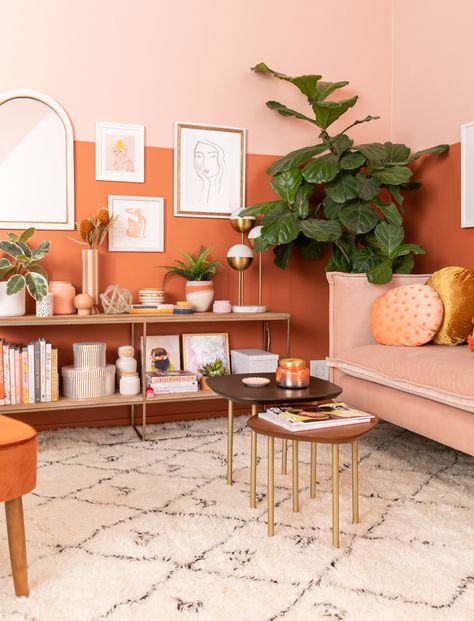 Orange Rooms, Oh Joy, Living Room Orange, Dekorasi Kamar Tidur, Room Deco, Blog Ideas, Decoration Inspiration, Living Room Colors, Living Room Inspo