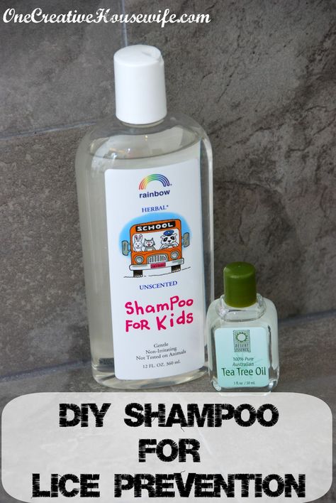 One Creative Housewife: DIY Tea Tree Oil Shampoo - Lice Prevention Diy Tea Tree Oil, Shampoo Diy, Tea Tree Oil Benefits, Lice Shampoo, Tea Tree Oil Uses, Tea Tree Oil Shampoo, Lice Prevention, Oils For Dandruff, Tea Tree Oil For Acne