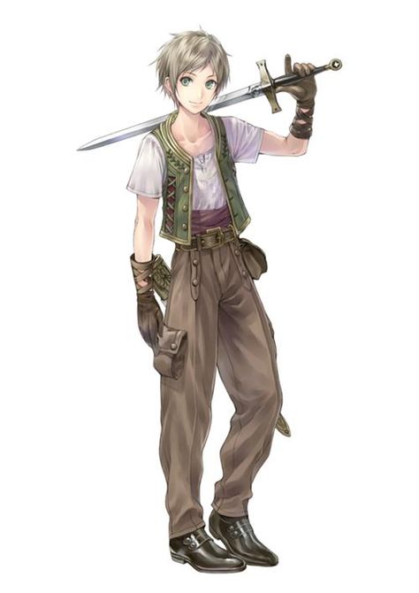 Gino is a supporting character in Atelier Totori: The Adventurer of Arland and Atelier Meruru: The Apprentice of Arland.  Gino is a bright-eyed and optimistic young adventurer. He began practicing swordplay at a young age, and, when he realized that there was a world of powerful monsters for him to defeat, being an adventurer became his dream. He grew up in the village of Alanya with Totori, with whom he remains close friends. His adventures began when the two left their village to get their... Drawing Tutorials, Atelier Series, Pirate Boy, Boy Drawing, Anime Warrior, 판타지 아트, 만화 캐릭터, 영감을 주는 ��캐릭터, Character Design References