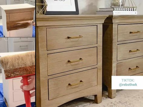 DIY Pottery Barn Wood Look without Using Real Wood - 🏠home decor🏠 Pottery Barn Furniture Diy, Pottery Barn Diy, Pottery Barn Look, Chests Diy, Pottery Barn Furniture, Diy Steps, Furniture Finish, Kids Pottery, Dunn Edwards Paint