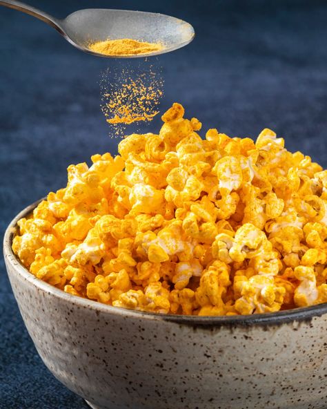 Cheese Popcorn Recipe (Homemade, with Cheese Powder) | Kitchn Guest Food Ideas, Cheese Popcorn Recipe, Popcorn Recipes Cheese, Chex Cereal Bars, Cinnamon Sugar Popcorn, Popcorn Logo, Cheddar Cheese Powder, Snacks Yummy, Cheese Popcorn