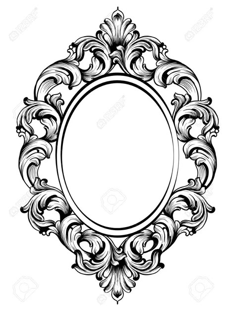 Gothic Mirror Tattoo, Victorian Frame Tattoo, Tattoo Frame Design, Vintage Frame Tattoo, Picture Frame Tattoo, Mirror Tattoos, Victorian Picture Frames, Filigree Tattoo, Framed Tattoo