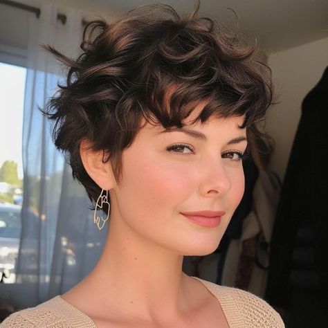 Pixie Cut Wavy Hair, Hairstyles For Thick Wavy Hair, Wavy Pixie Haircut, Short Curly Hairstyles For Women, Short Wavy Haircuts, Curly Pixie Hairstyles, Curly Pixie Haircuts, Thick Wavy Hair, Wavy Haircuts