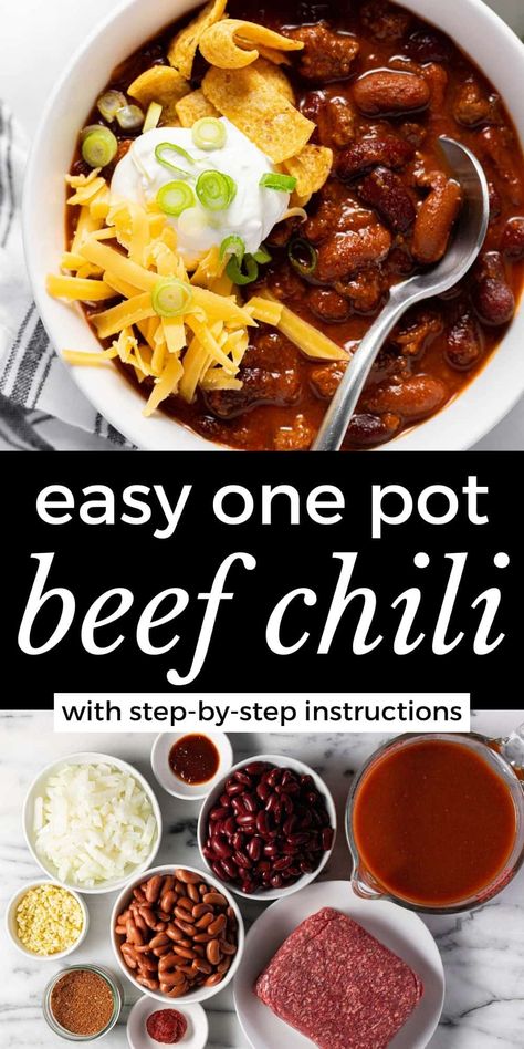 Homemade Chili Recipe Crockpot, Best Easy Chili Recipe, Chili Seasoning Recipe, Classic Chili Recipe, Easy Chilli, Classic Chili, Homemade Seasoning, Easy Chili, Chilli Recipes