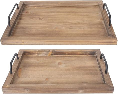 Serving Trays, Food Serving Trays, Vintage Food, Wooden Board, Serving Platters, Serving Tray, Farmhouse Decor, Handles, Tray