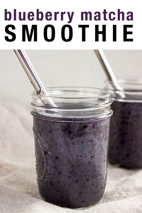 Blueberry Matcha Smoothie, Vanilla Protein Powder Smoothie, Blueberry Matcha, Best Rhubarb Recipes, Protein Powder Smoothie, Matcha Recipes, Matcha Smoothie, Matcha Recipe, Healthy Blueberry