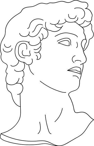 Michelangelo's David Drawing, History Drawings Aesthetic, Classic Art Drawing, Greece Aesthetics Tattoos, History Art Drawing, David Sculpture Drawing, Antigua Grecia Aesthetic, David Michelangelo Drawing, Greek Statue Drawing Simple