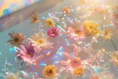 Flowers backgrounds swimming outdoors. | Free Photo - rawpixel Flower Core Aesthetic, Dreamy Wallpaper Aesthetic, Nature Header, Flower Wallpaper Desktop, Swimming Outdoors, Purple Glitter Background, Dreamy Wallpaper, Pink Glitter Background, Gold Glitter Background