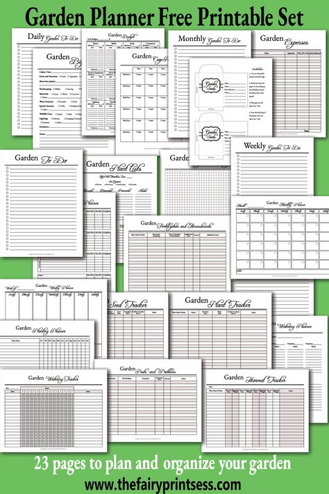 Free printable garden planner set to get your garden organized! Includes budget and expense worksheets, idea planners, layout design grids, watering trackers and schedules, plant planners, seed trackers, plant trackers, journal pages, seed packets, to do lists, calendars, a harvest tracker, and a pests and problems tracker. Easy to print letter size (8.5 x 11 inch) PDF file Garden Schedule Calendar, Garden Design Template Free Printable, Farm Planner Free Printable, Watering Schedule For Garden, Garden Calendar Printable, Seed Saving Storage Ideas, Garden Planner Journal, Gardening Printables Free, Free Homestead Printables