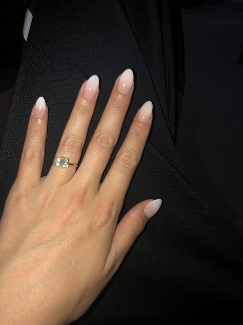 French Fade Nails Short, Short Almond Ombre Nails, Classic Ombre Nails, French Fade Nails Almond, Ombre Nails Almond, Ombre Almond Nails, French Fade Nails, Ombre French Nails, Almond Nails French