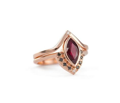 Black Diamond Ring Set, Red Crystal Jewelry, Ruby Engagement Ring Set, Ruby Ring Set, Pink Sapphire Diamond Ring, Big Wedding Rings, Channel Set Rings, Rose Gold Ring Set, Blue Sapphire Diamond Ring