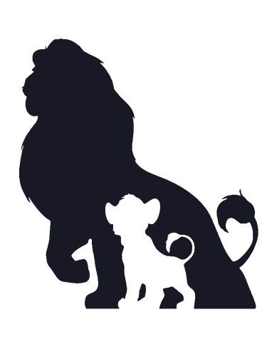 Free printable The Lion King stencils and templates Lion King Silhouette Printable, Cricut Wall Decals, Disney Silhouette Art, Disney Silhouette, Disney Silhouettes, Il Re Leone, Idee Cricut, Lion King Art, Images Disney