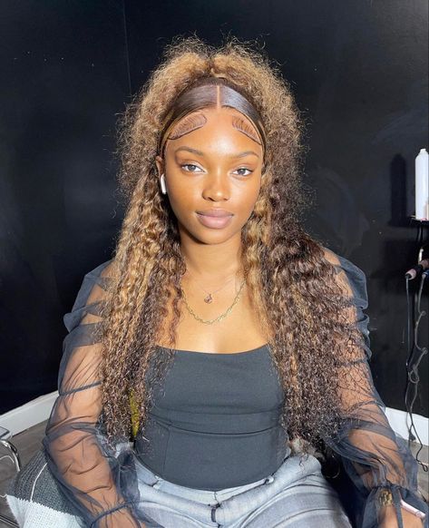 Curly Wig Ponytail Hairstyles, Deep Wave Frontal Wig Hairstyles Color, Short Curly Lace Front Wigs Hairstyles, Fire Braids, Half Wig Hairstyles Black Women, Curly Crotchet Hairstyles, Frontal Installation, Burgundy Wig, Lace Wigs Styles