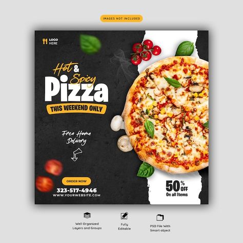 Pizza Ads, Pizza Menu Design, Pizza Box Design, Pizza Store, Pizzeria Design, Food Discount, Restaurant Social Media, Food Promotion, Fast Food Menu