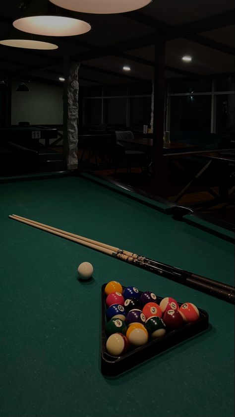 Pool Table Aesthetic, Billiard Photography, Billiards Aesthetic, Billiards Bar, Cue Sports, Pool Room, Billiard Room, Foto Ideas Instagram, Pool Table