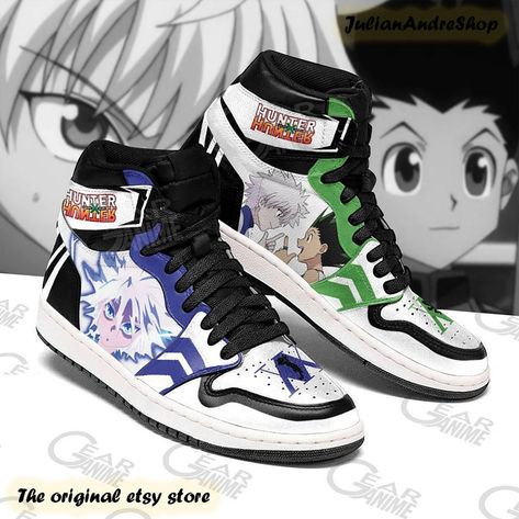 Statement Highlights, Gon And Killua, Hunter X Hunter Anime, Anime Custom, Anime Hunter, Basket Style, Anime Shoes, Jordan Sneakers, Shoes Sport